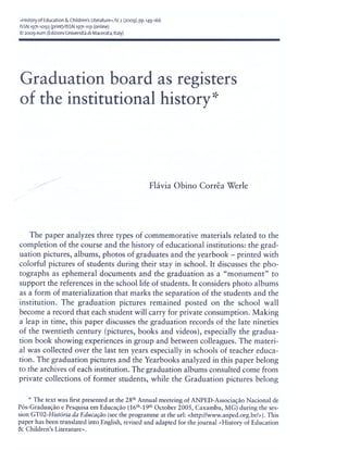 Graduation boards as registers of the institutional history