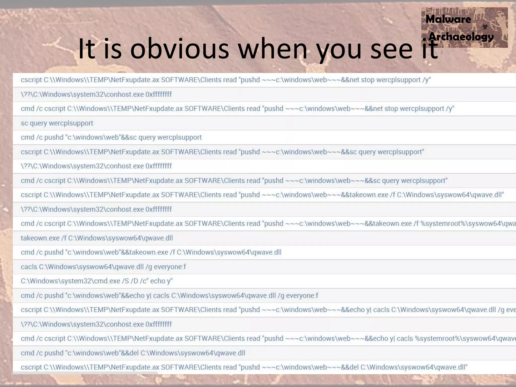 Log everything!
• If it is Internet facing… LOG IT!
• Hack yourself or use Pen Tests to improve your logs –
Catch them in the act!
– Purple Testing
• You should catch SQL Injection
– Failed Reads, Failed Writes
• Bruting of Apps – Get the logs to see this behavior. #1
Software Development task
• Enable Auditing for NEW Files on Internet servers, you
will be amazed how quiet this is
• Locally is a must, collect to Log Management if you can
 