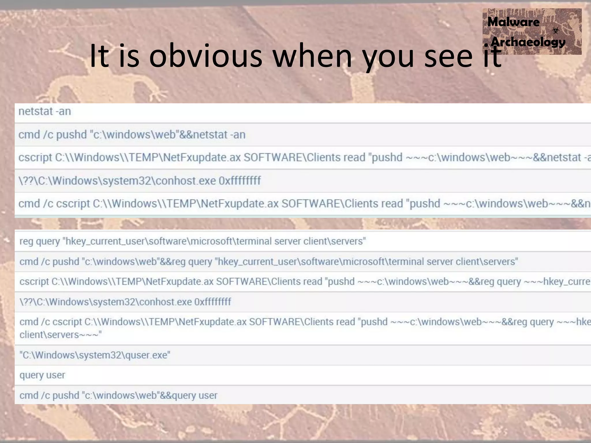In Summary
• Malware is noisy
• We CAN detect it
• Logs can hold all types of information
– It’s NOT just for Forensics anymore
• All we have to do is:
– Enable the Logs
– Configure the Logs
– Gather the Logs
– Harvest the Logs
• Look for 6 SEXY Events
• And use the “Windows Logging Cheat Sheet”
 