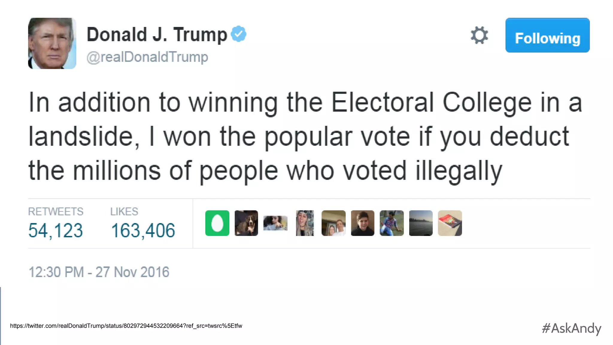 #AskAndy
#AskAndyhttps://twitter.com/realDonaldTrump/status/802972944532209664?ref_src=twsrc%5Etfw
 