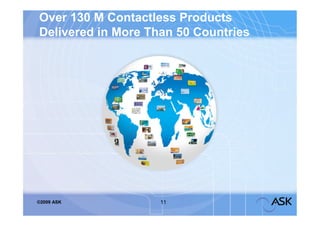 Over 130 M Contactless Products
Delivered in More Than 50 Countries




©2009 ASK           11
 