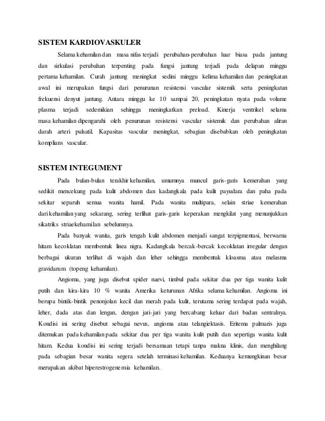 Perubahan anatomi fisiologi pada ibu hamil