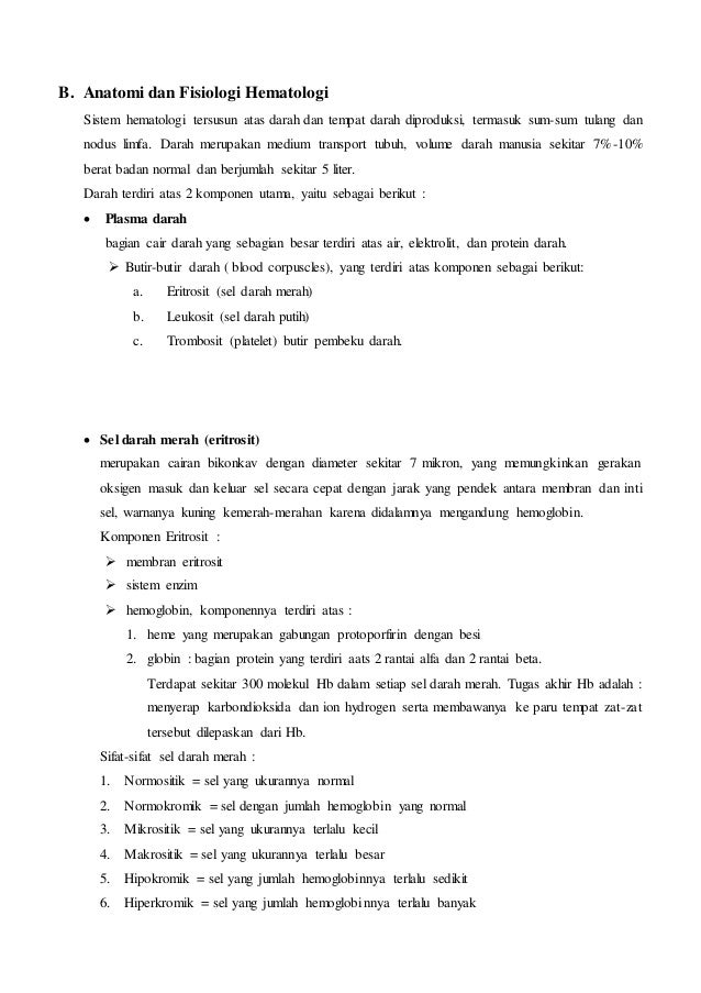 Anatomi Fisiologi Sistem Hematologi Askep dhf print Anatomi Fisiologi Sistem Hematologi Askep dhf print