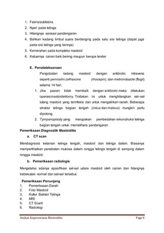 Subfebris Askep Mastoiditis | DOCX