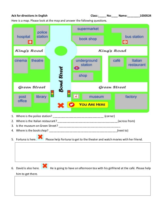 Ask for directions  in english 