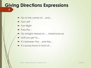 Getting There Direction Slide Asking and giving directions | PPSX