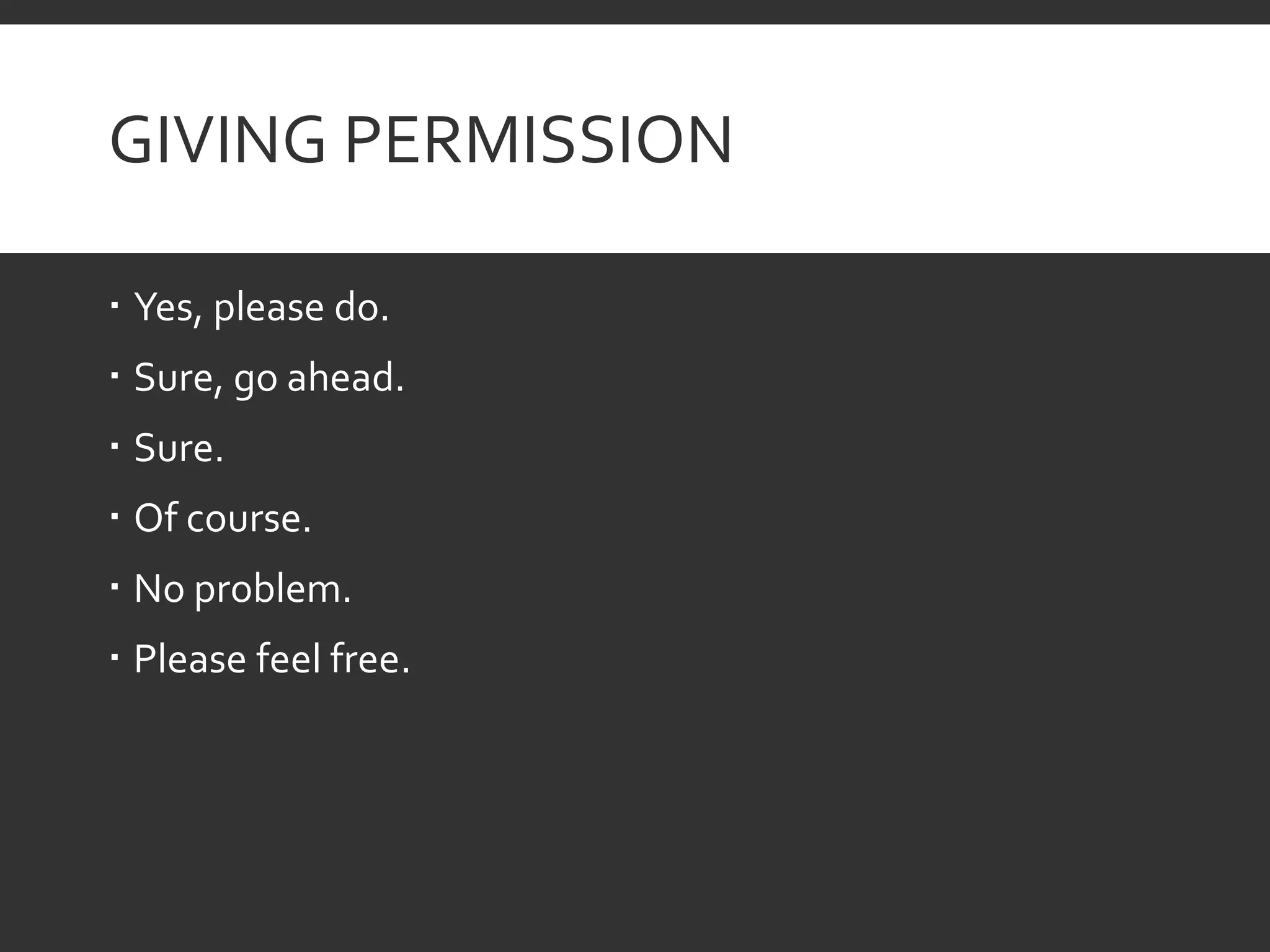 Asking for and giving permission | PPTX