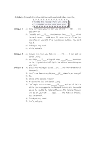 Asking and giving direction