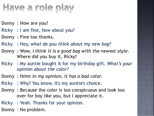 Asking And Giving Opinion