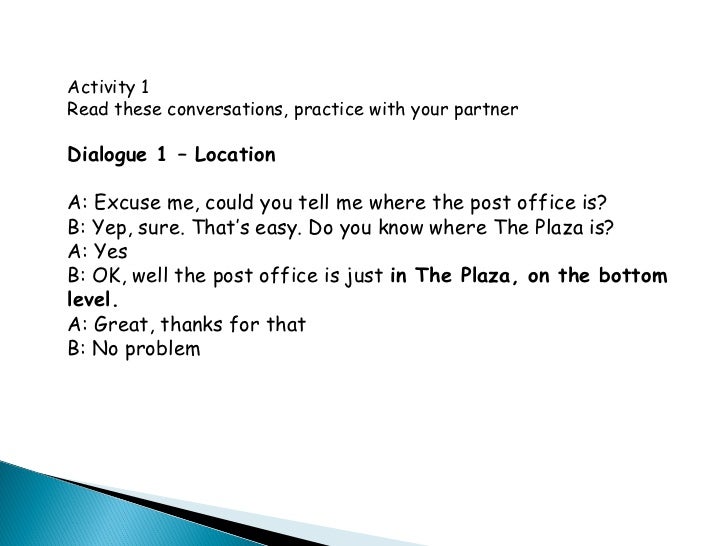 Asking And Giving Directions Dialogue