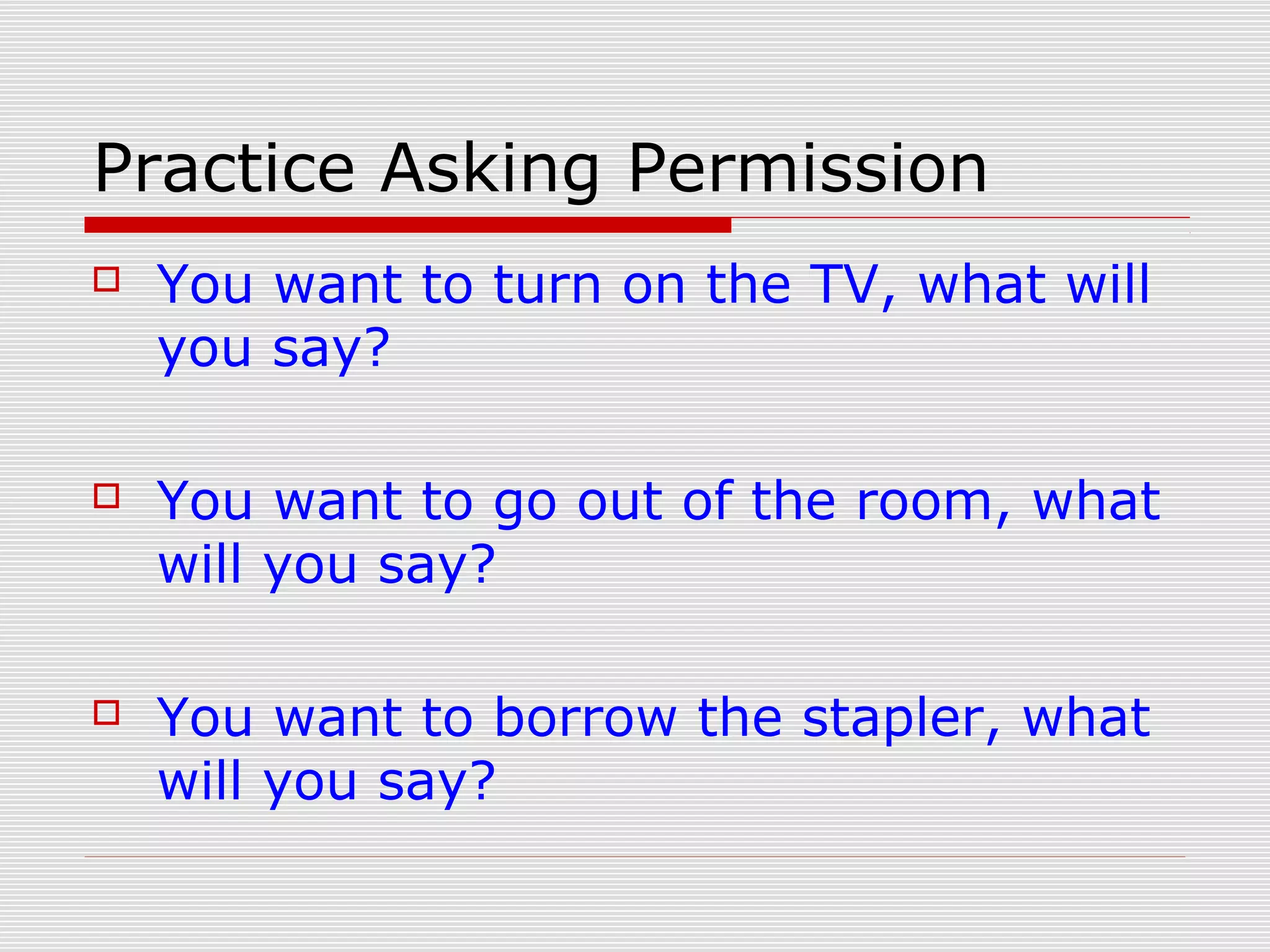 Asking for permission and Making a Request ESL | PPT | Homework and ...