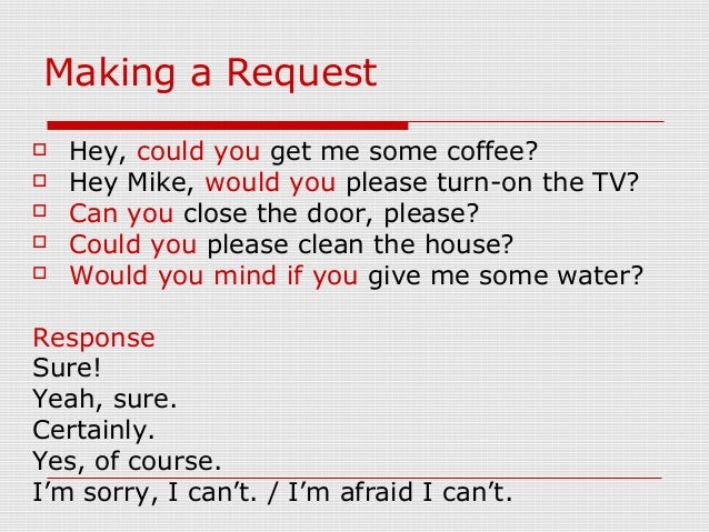 Asking for permission and Making a Request ESL