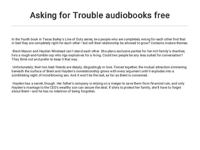 Asking For Trouble Audiobooks Free - 
