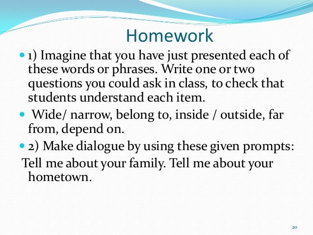 Questions on dialogue writing homework