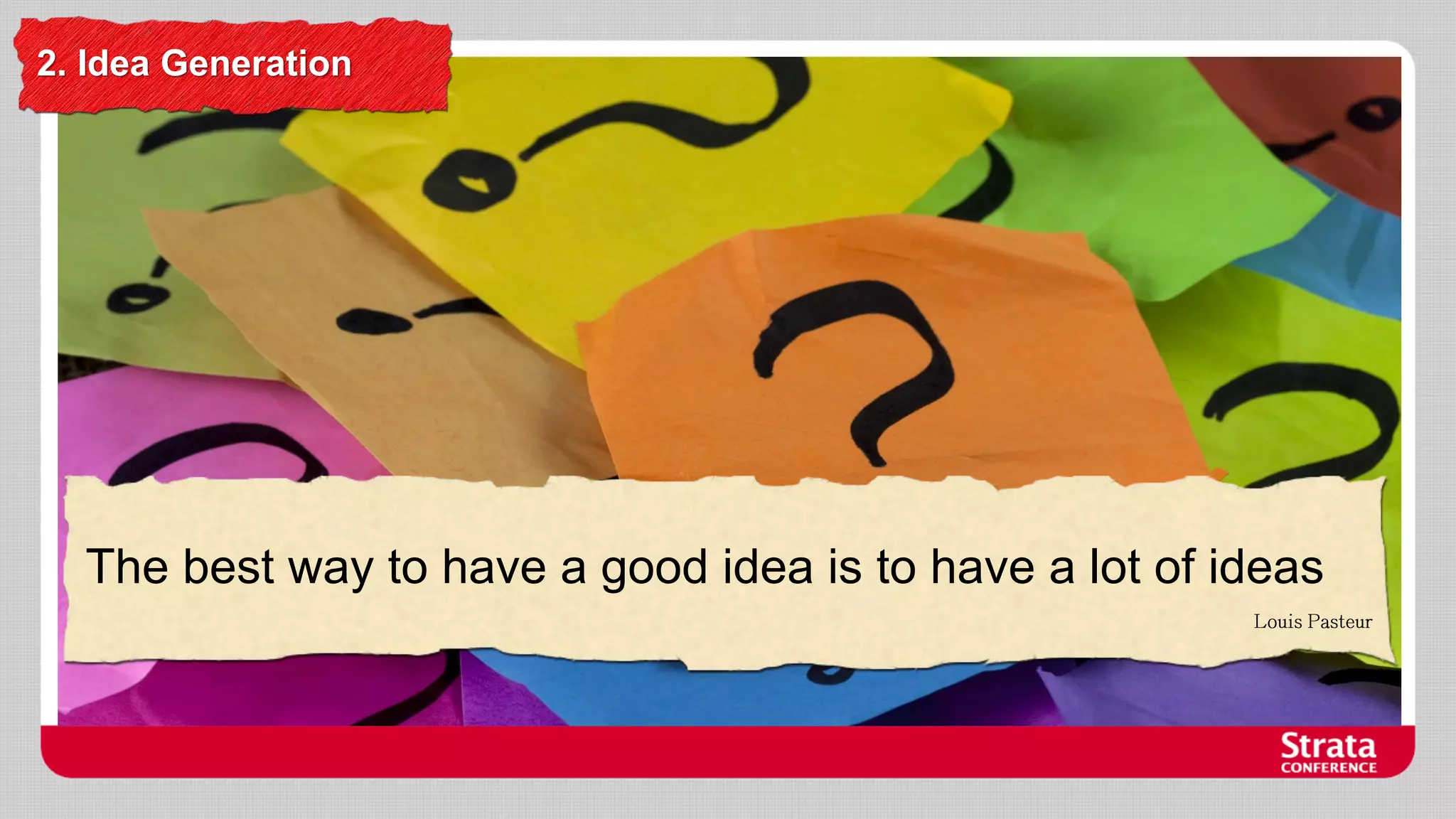 2. Idea Generation

The best way to have a good idea is to have a lot of ideas

 