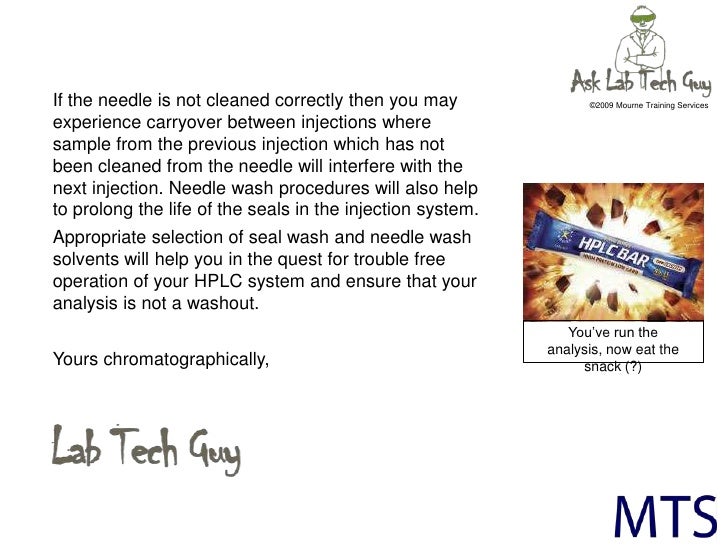 Lab Tech Guy on HPLC wash solvents