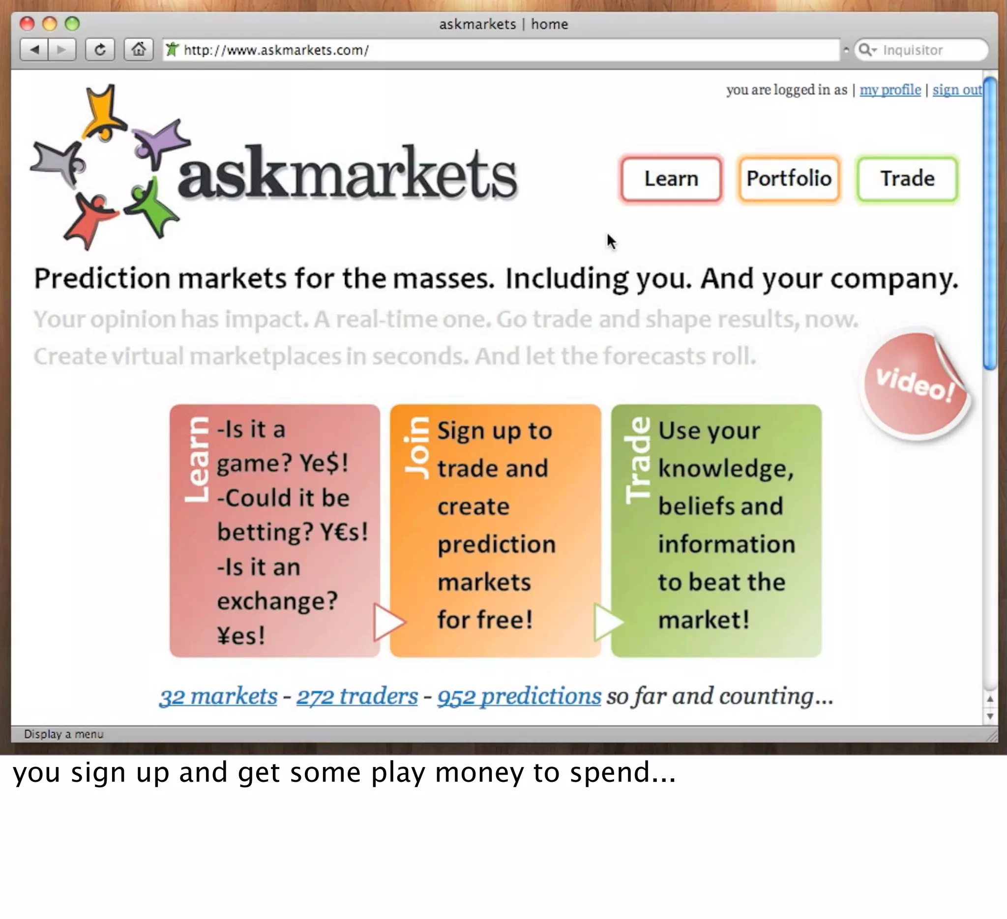 Presenting AskMarkets at the TechCrunch/OpenCoffee event in Athens