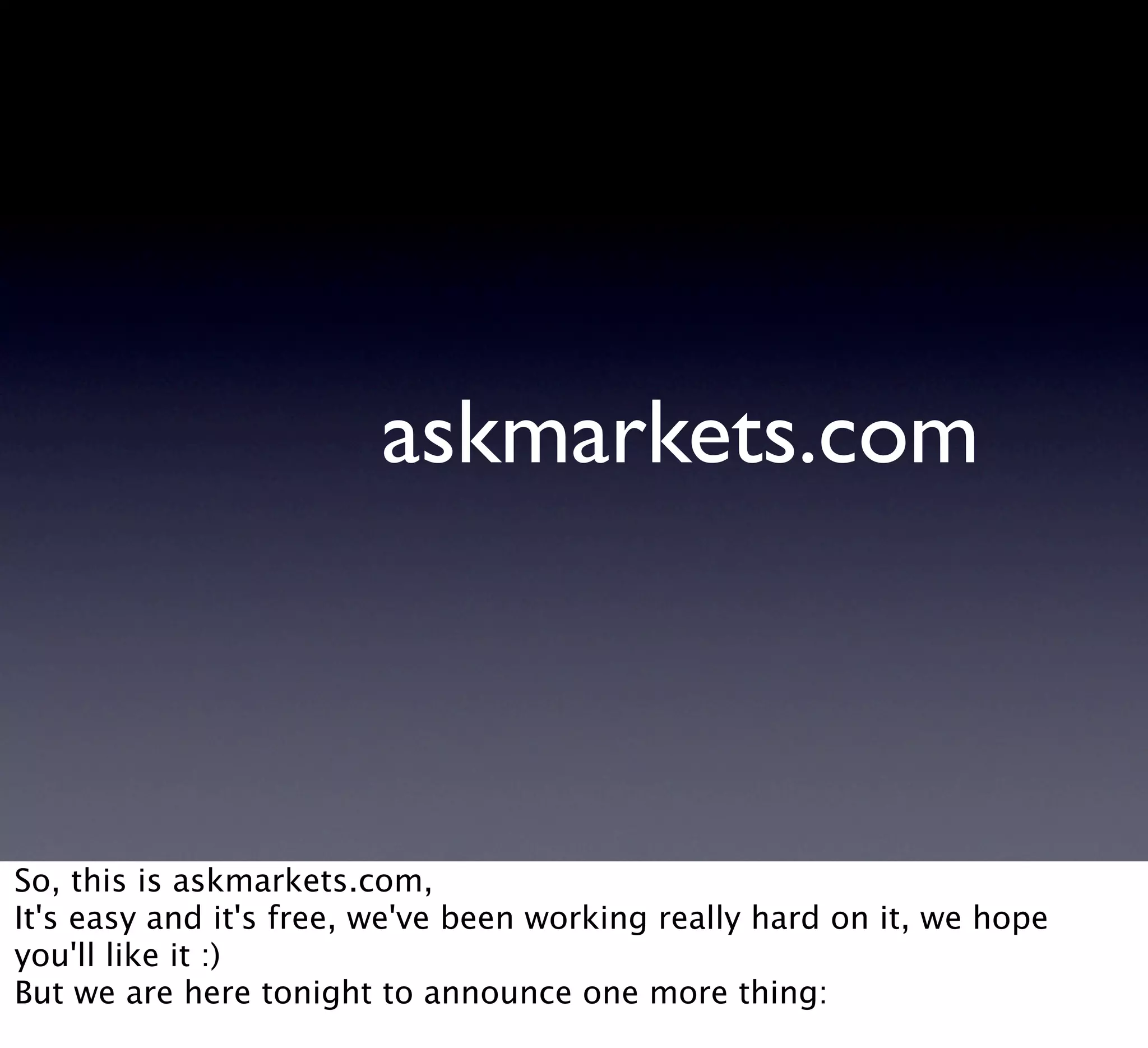 Presenting AskMarkets at the TechCrunch/OpenCoffee event in Athens