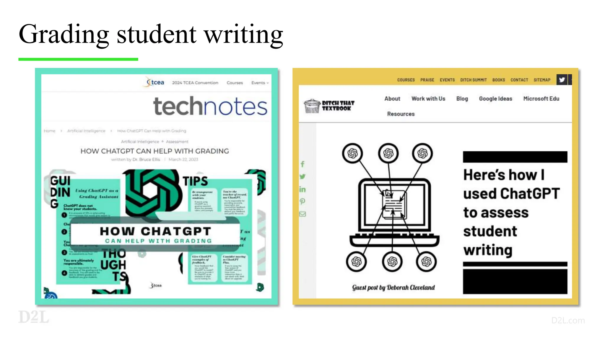 Grading student writing
 