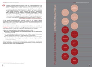 66
Missionspermanentes-chantierstrasversaux
Coordination
des services
Centres
de Ressources
Documentaires
Individualisation
Coordination
Ille-et-Vilaine
Auxiliaires
Archivage
Bachelor
(éducation ou
intervention sociale)
Apprentissage
Délégation
de certification
Validation
des Acquis
de l’Expérience
Projet
pédagogique
Techniciens
Progiciel
Aurion
Mastères
ASKORIA - Rapport moral et rapport d'activité 2013
67
ASKORIA - Rapport moral et rapport d'activité 2013
«
24
PRISME est le réseau national des centres de ressources en travail social.
La politique d’acquisition ciblée s’est poursuivie en lien avec les besoins pédagogiques et les
problématiques du travail social et cela dans le souci du respect de la législation sur les droits
d’achats et de diffusion de ces produits. L’initiation et l’accompagnement pédagogiques
à la recherche d’information apparaissent comme un enjeu fort. Pour contrer l’infobésité
(la « surcharge informationnelle ») d’une part et la tendance de bon nombre d’utilisateurs
à vouloir disposer d’informations de façon instantanée sans prendre la précaution d’en
vérifier la fiabilité, deux axes sont privilégiés : développer les formations et les outils pour
une recherche pertinente et ciblée et proposer un accompagnement à l’utilisation de bases
de données et autour des droits à l’information (les droits d’utilisation des sources, les droits
d’auteurs…).L’activitépédagogiquedescentresserenforceicitantparlaconduited’initiations
à la recherche, que par différents accompagnements formatifs des étudiants et stagiaires ».
Laurence Hardy, Responsable du centre de ressources, Rennes
L’un des nouveaux chantiers investi porte sur la mise en place d’un seul progiciel de gestion
documentaire,communàl’ensembledescentres deressources. Deuxoutilscoexistent aujourd’hui
- PMB sur Rennes et Lorient / Superdoc sur Bruz et Saint-Brieuc - tenant à l’histoire respective des
membres fondateurs d’ASKORIA.
Les trois bases documentaires (Rennes et Lorient / Bruz / Saint-Brieuc) sont accessibles sur
www.askoria.eu.LesiteInternetd’ASKORIAhébergeégalementlebulletindeveilledocumentaire
établi chaque quinzaine en réseau dans le cadre de la Plateforme UNAFORIS Bretagne.
C’est sur cette scène régionale de la Plateforme que sont aussi mis en place :
• Le partage de l’activité d’indexation des revues professionnelles : près d’un millier d’articles
sont échangés sur l’année.
• Une veille des rapports et documents en ligne : tous les deux mois, 60 références sont
intégrées dans les bases de données et rendues accessibles en texte intégral.
• Des demandes d’autorisation auprès des éditeurs pour permettre aux utilisateurs des centres
d’accéder plus facilement à davantage de ressources documentaires (articles, revues…) dans
le respect du droit d’auteur.
Ce dernier point est le fruit d’un travail collaboratif initié au niveau national avec le réseau
PRISME24
les centres de ressources d’ASKORIA participent activement à ce réseau, notamment en
alimentant à un rythme régulier sa base de données.
 