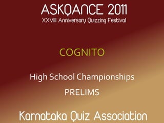 COGNITO High School Championships PRELIMS 