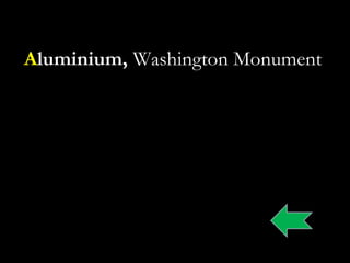 Aluminium, Washington Monument
 