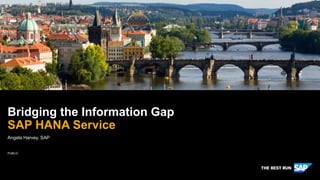 PUBLIC
Angela Harvey, SAP
Bridging the Information Gap
SAP HANA Service
 