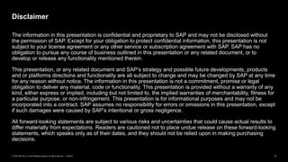 3PUBLIC© 2019 SAP SE or an SAP affiliate company. All rights reserved. ǀ
The information in this presentation is confident...