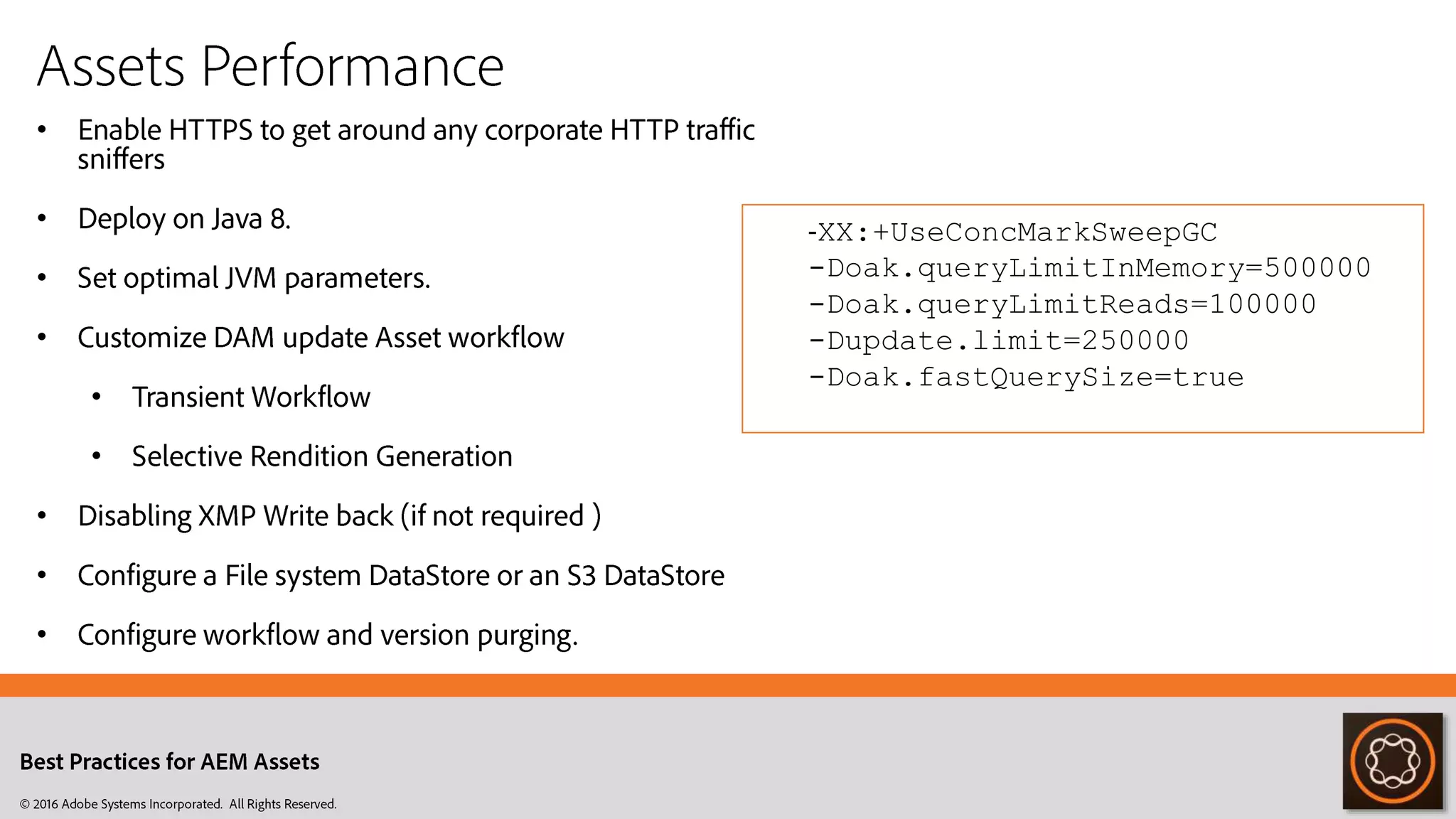 •
•
•
•
•
•
•
•
•
XX:+UseConcMarkSweepGC
-Doak.queryLimitInMemory=500000
-Doak.queryLimitReads=100000
-Dupdate.limit=250000
-Doak.fastQuerySize=true
 