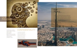 CONFIDENTIALITY
OUR
PHILOSOPHY
Our Philosophy is built on
common respect in dealing
with our clients,
which made us
deal with them as one team
aiding us in confronting and
overcoming the
challenges of work.
In preservation of our goodwill,
professionalism, application of
valid rules and regulations of the
Central Bank and the respect for
the Bar Association Law, we are
committed to full confidential-
ity for each and every one of our
OUR
PEOPLE
Al Shaiba Law Firm is a medium-estimate corporate law office with two
Directors, one attorneys and roughly sixteen staff individuals’altogether.
As a law office, we utilize our best attempts to be dynamic, well disposed
and relationship driven. Thusly, we bend over backward to manufacture
transparent association with each other and our customer base. We urge
our staff individuals to be people and we utilize each chance to open
and build up the capability of our staff individuals for the advantage of
the firm and our customer base.
 