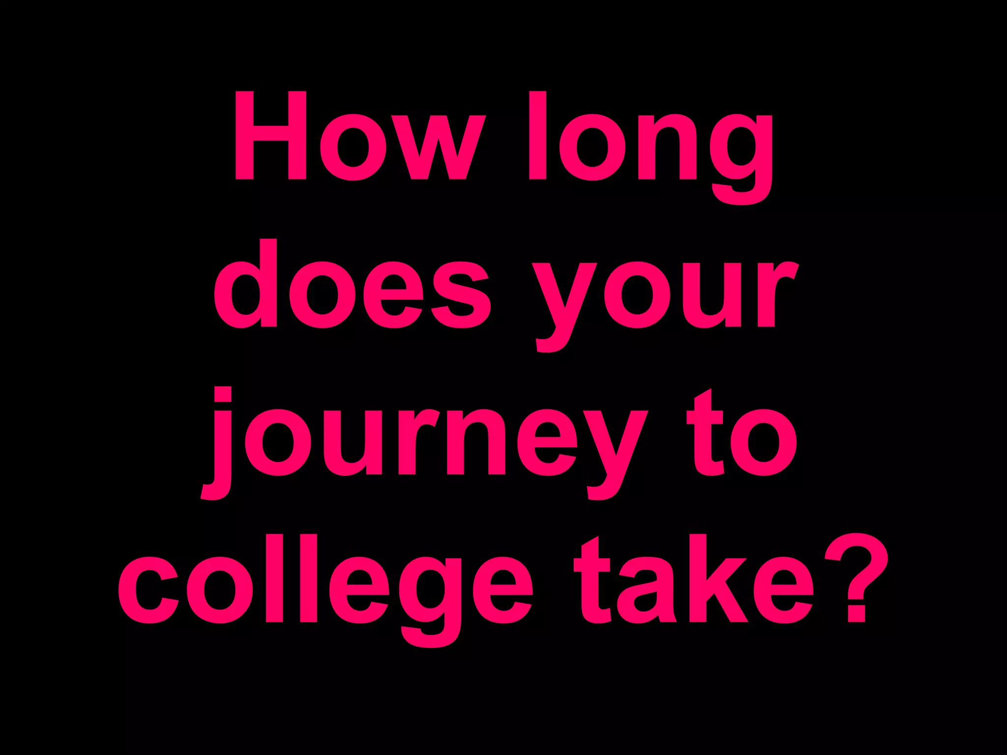 How long does your journey to college take?