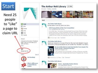 Start
 Need 25
  people
 to “Like”
a page to
claim URL
 