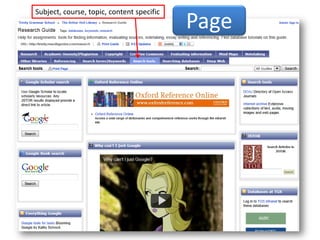 Subject, course, topic, content specific
                                           Page
 