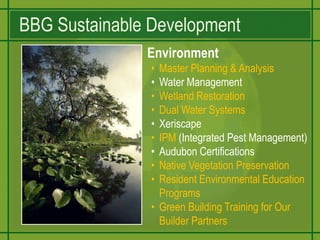 BBG Sustainable DevelopmentEnvironmentMaster Planning & Analysis