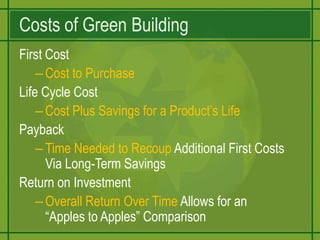 Green Programs NRVLEED for Neighborhood Development:The LEED for Neighborhood Development Rating System integrates the principles of smart growth, urbanism and green building into the first national system for neighborhood design. LEED certification provides independent, third-party verification thata development's location and design meet accepted high levels of environmentally responsible, sustainable development. 