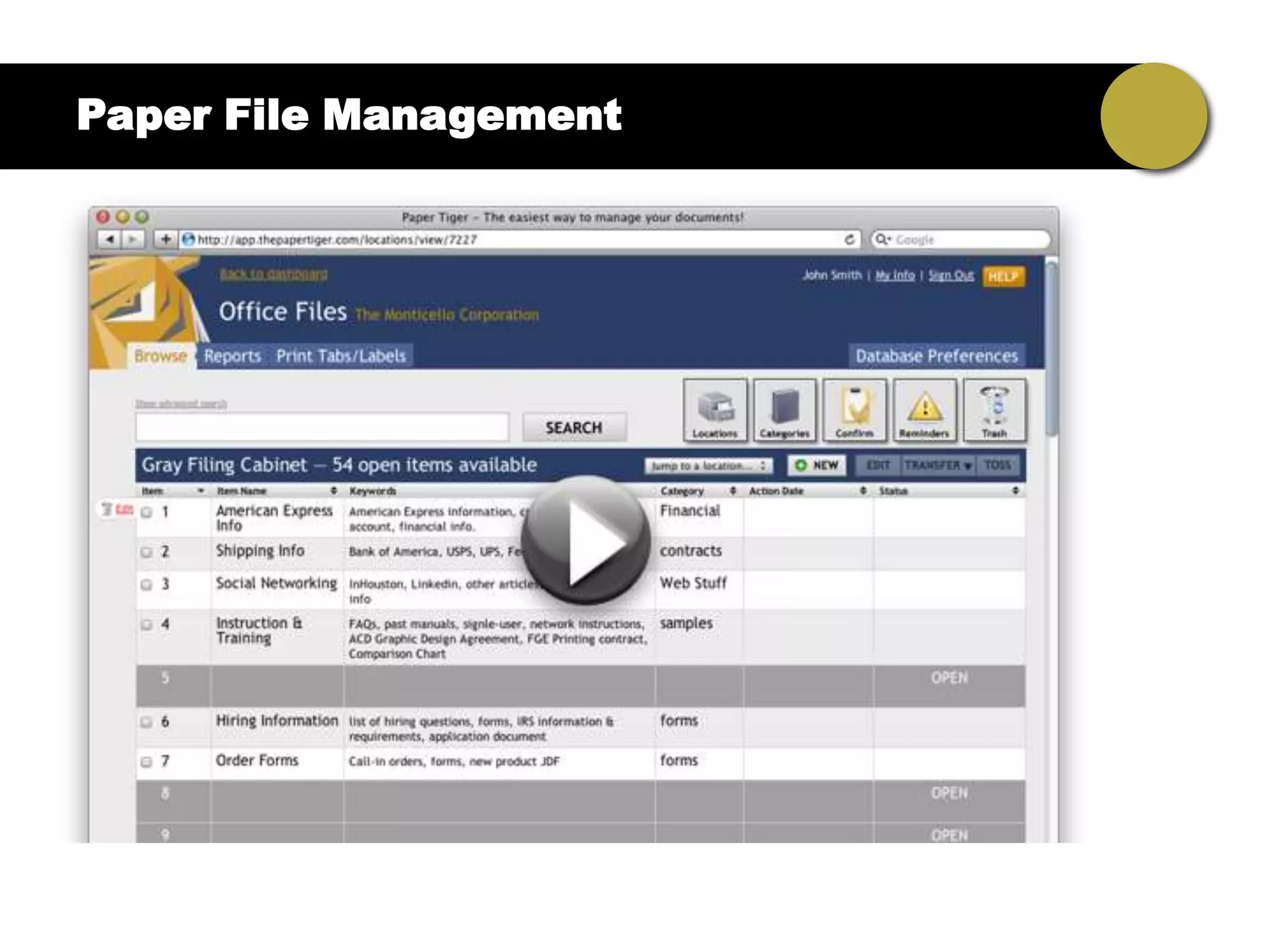 Paper File Management
 