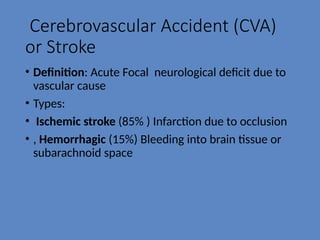 CVA :ETIOLOGY RISK FACTORS AND MANAGEMENT | PPTX