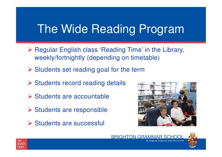 Wide reading program middle years