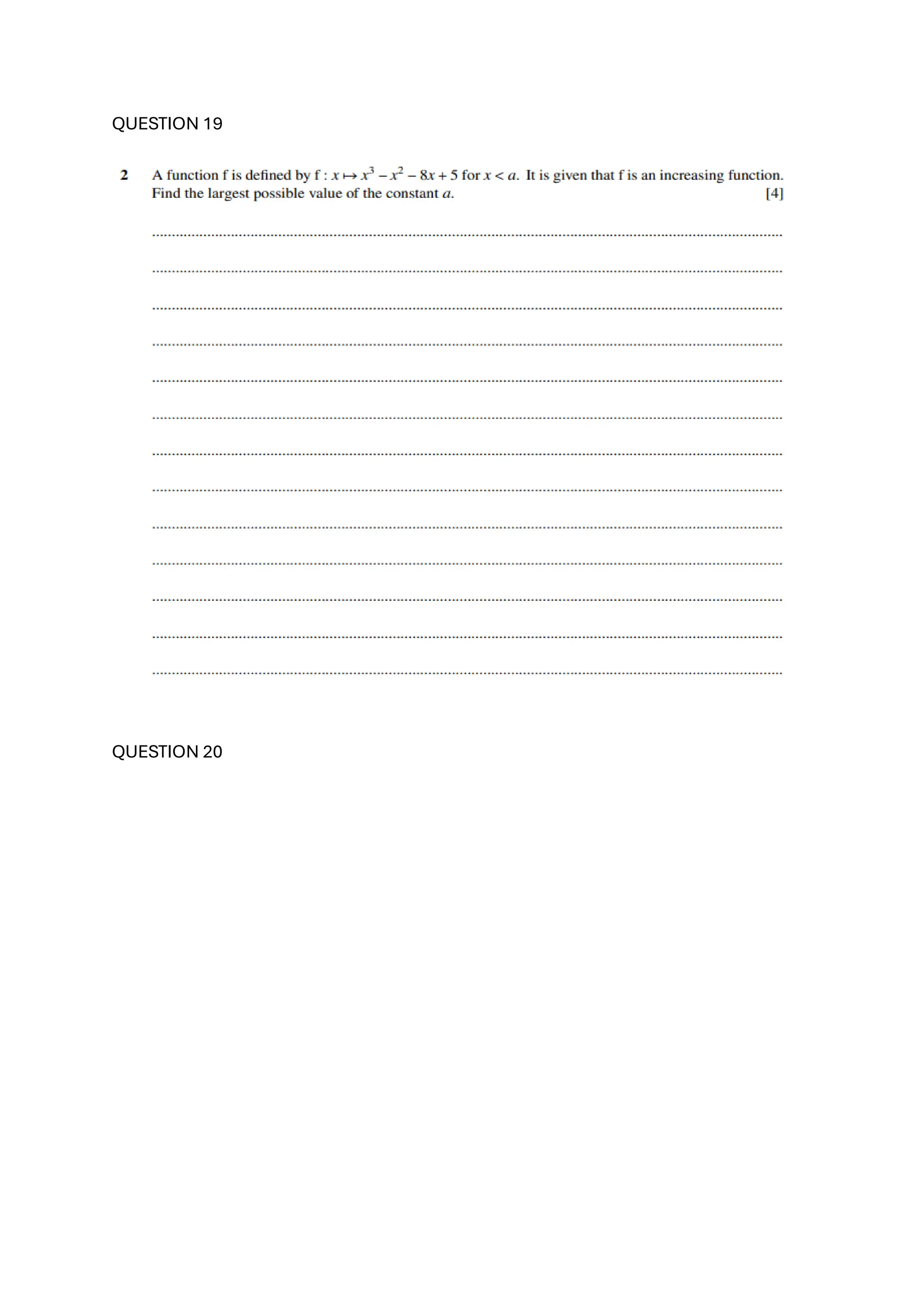 QUESTION 19
QUESTION 20
 