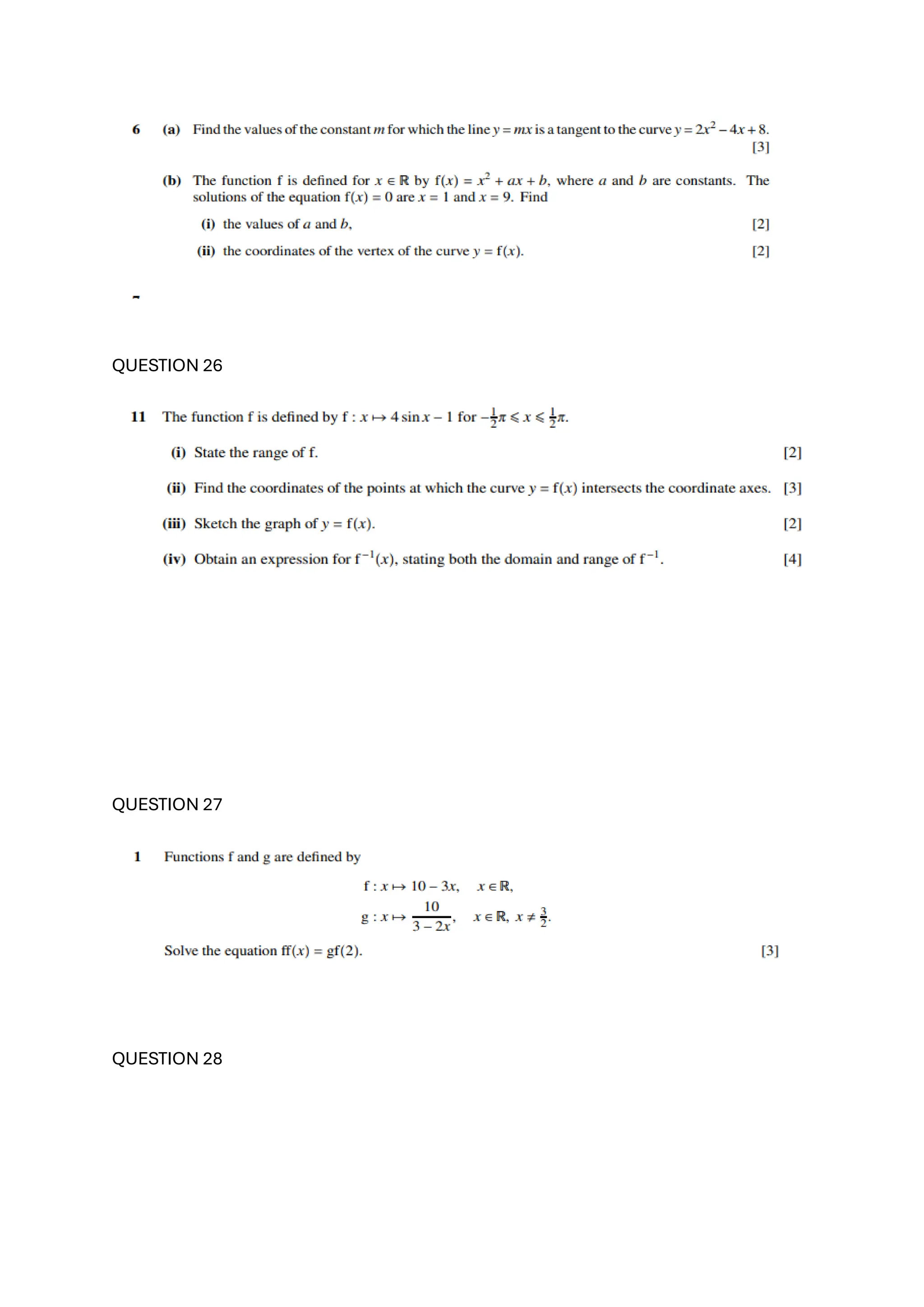QUESTION 26
QUESTION 27
QUESTION 28
 