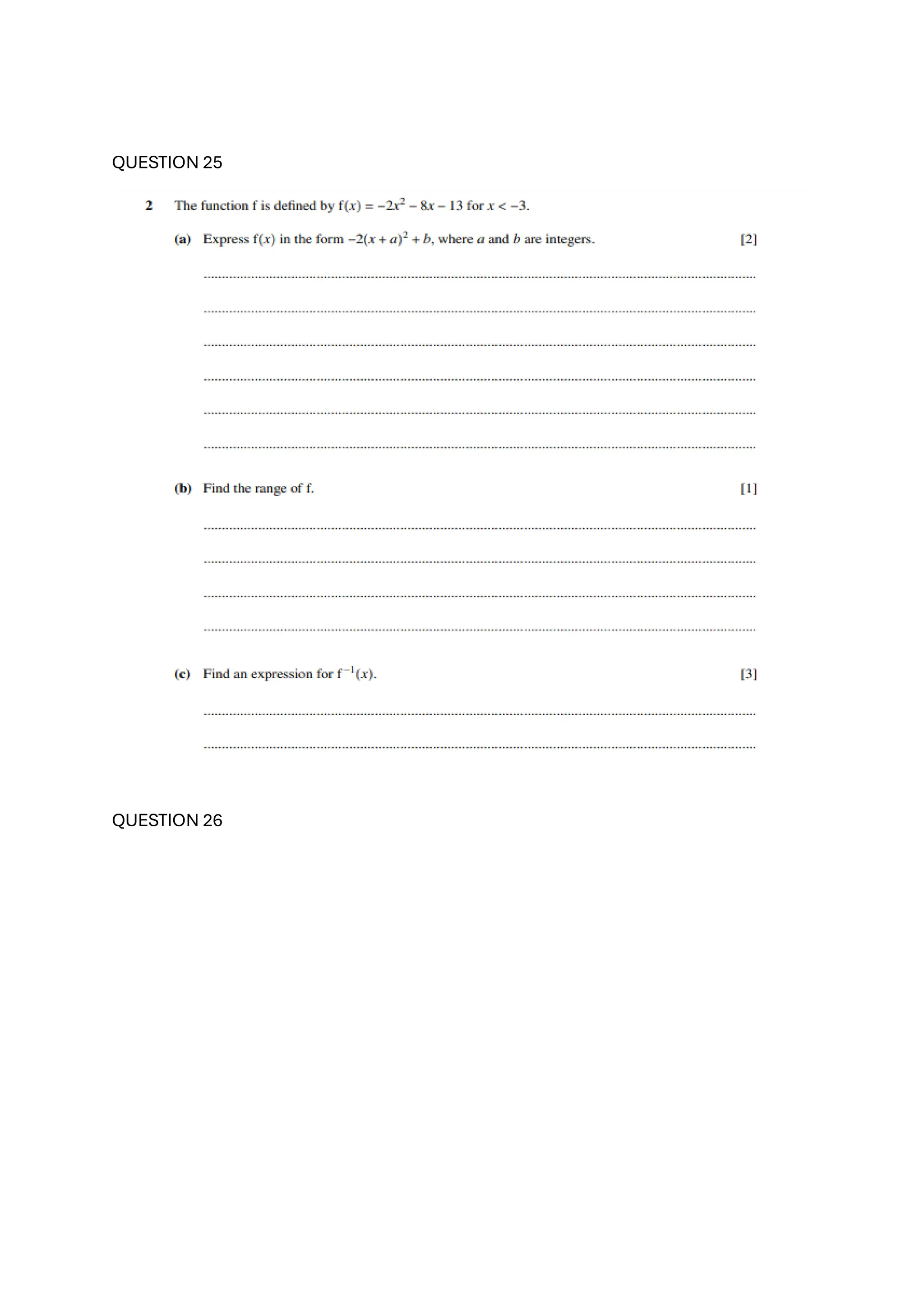 QUESTION 25
QUESTION 26