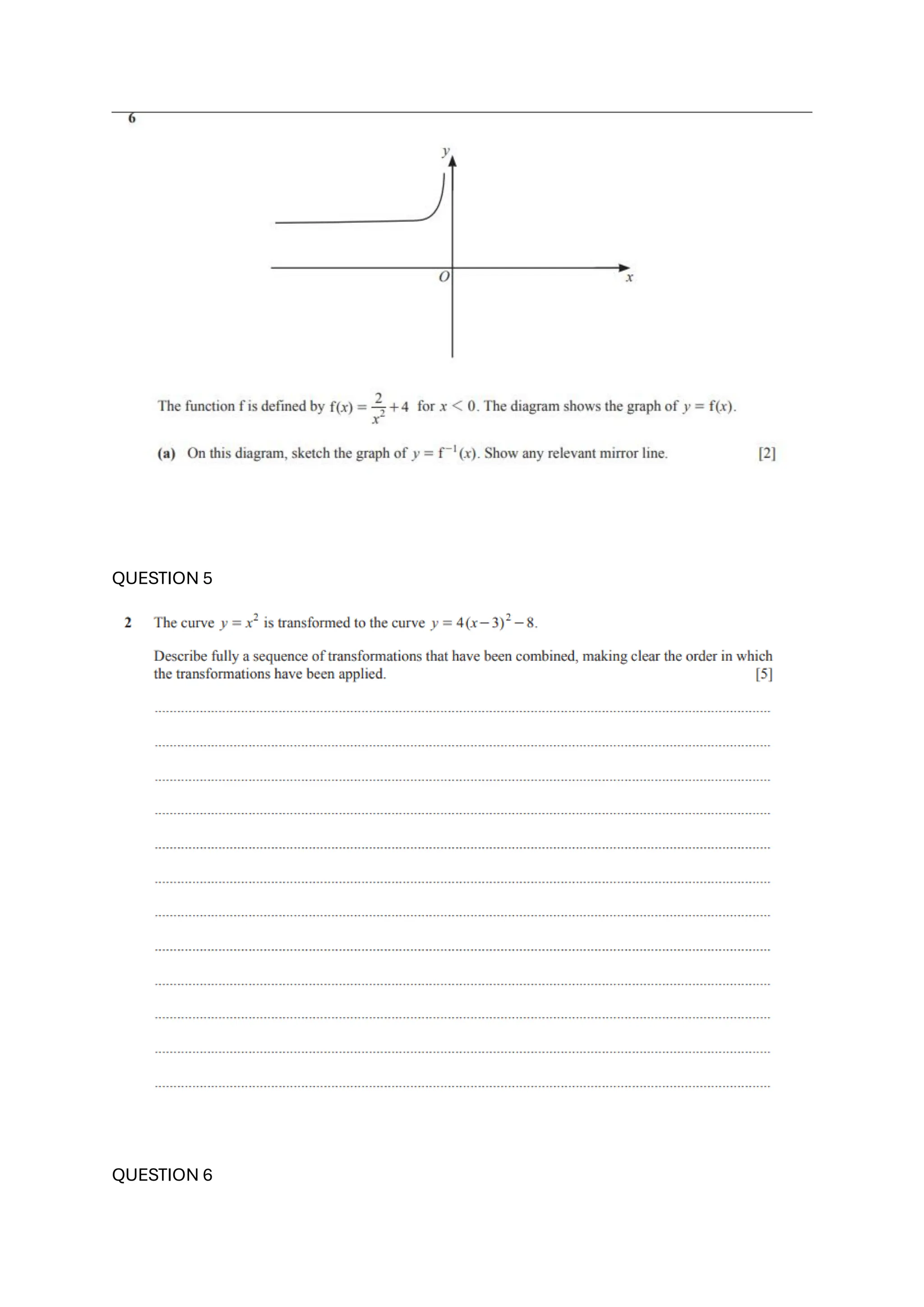 QUESTION 5
QUESTION 6
 