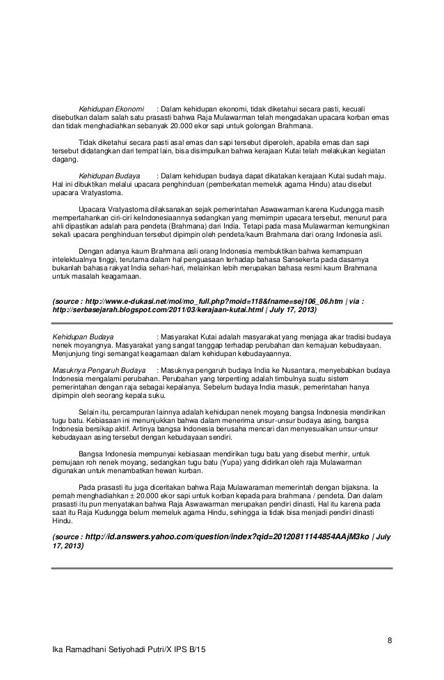 Artikel Tentang Kerajaan Kutai Berbagai Sumber