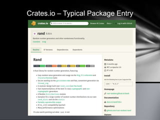 Crates.io – Typical Package Entry
 