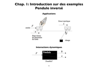 Chap. 1: Introduction sur des exemples
            Pendule inversé
                Applications




           Interactions dynamiques




                      6
 