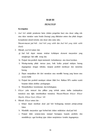 Jual Beli, Khiyar dan Riba (Fiqih Muamalah)