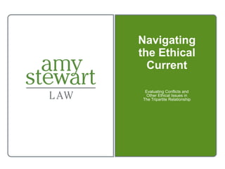 Navigating
the Ethical
  Current

 Evaluating Conflicts and
  Other Ethical Issues in
The Tripartite Relationship
 