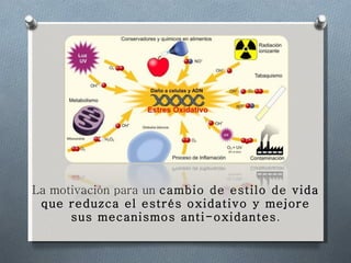 La motivación para un  cambio de estilo de vida que reduzca el estrés oxidativo y mejore sus mecanismos anti-oxidantes . 