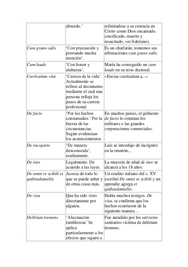 Las locuciones latinas son expresiones en