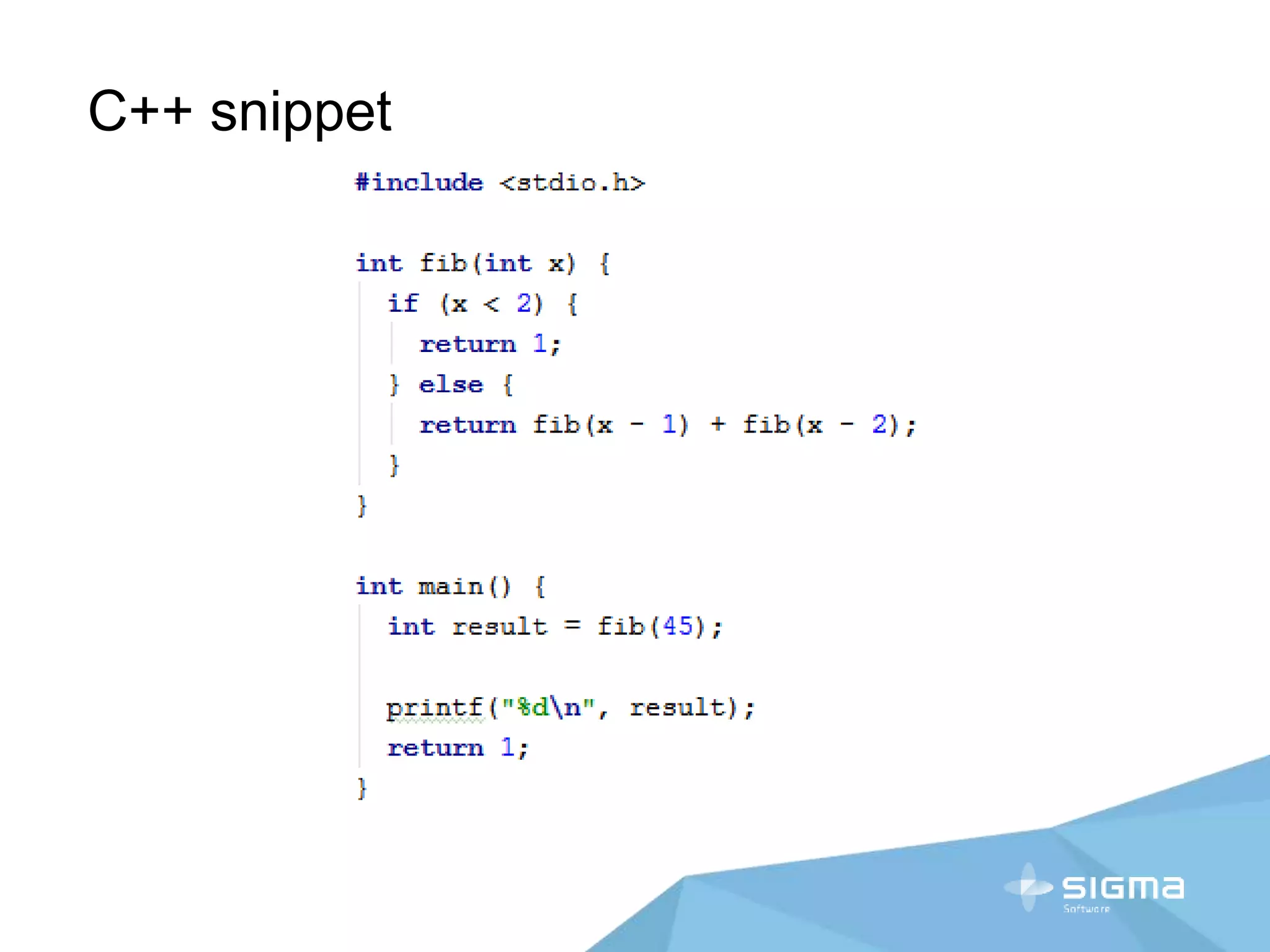 C++ snippet
 
